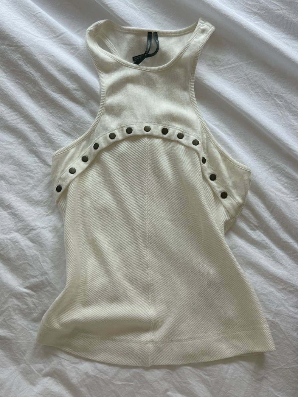 Anthropology White Studded Tank